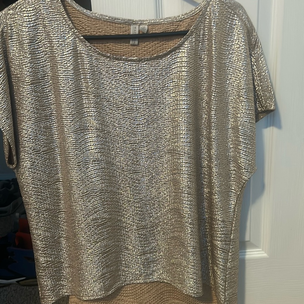 Madison blouse, gold in color, medium size woman’s.